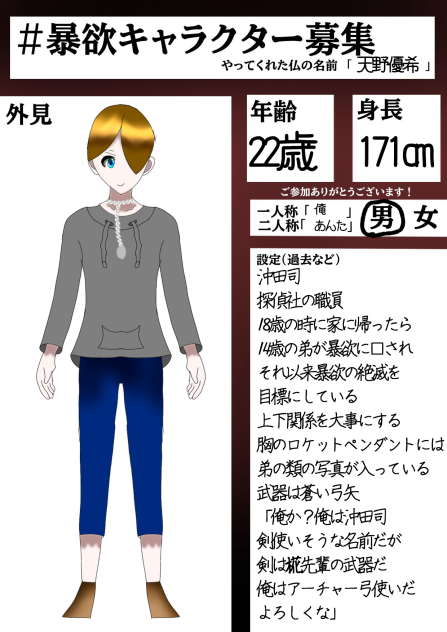 暴欲キャラ募集