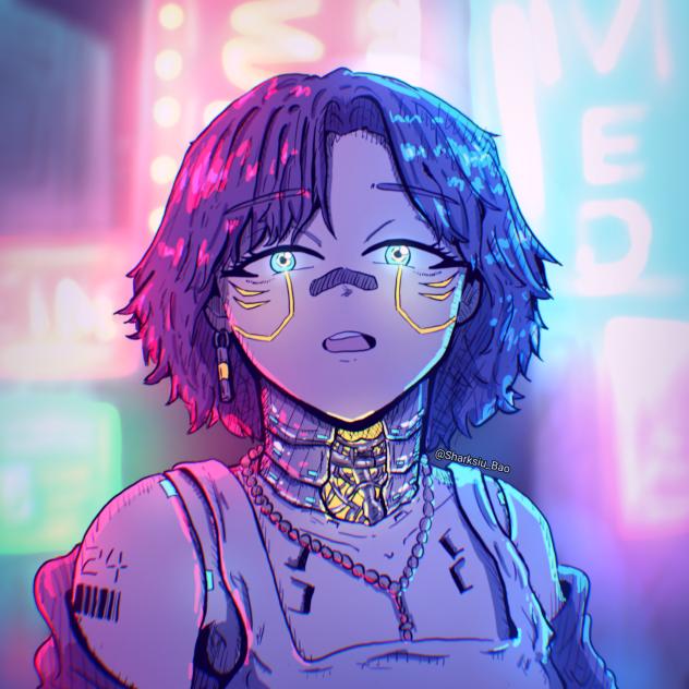 Neon Lit Girl [Cyberpunk]