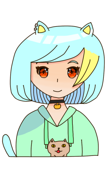 デフォルメ二毛猫