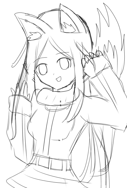 Anime wolf pack Girl