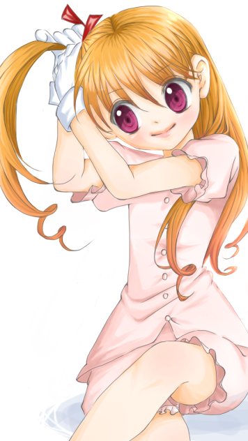 髪の毛を結ぶ女の子