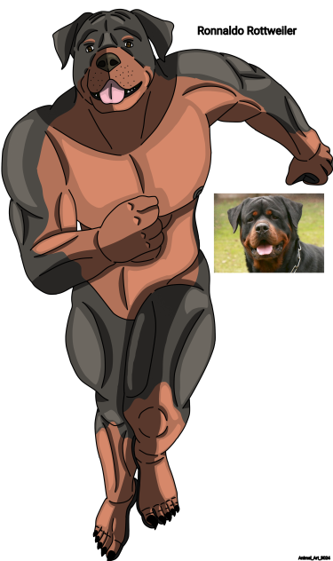 Furry realist Rottweiler running