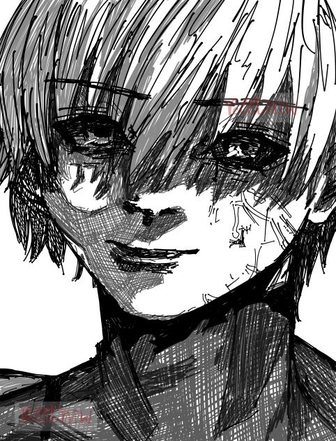 Kaneki Ken (Tokyo Ghoul) fanart doodle