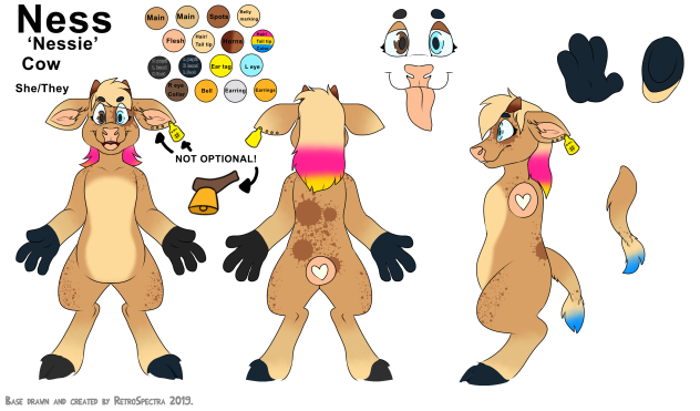 Ness the Cow Reference Sheet(but hands!)