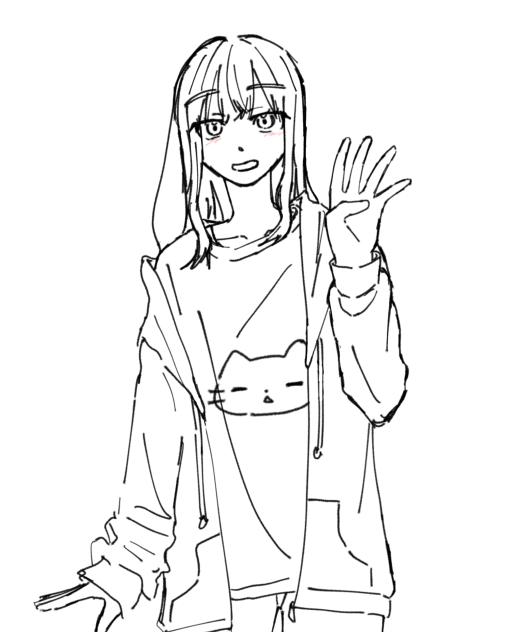 片手ダブルピース