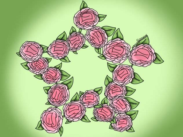 Star Shaped Wreath Of Roses
