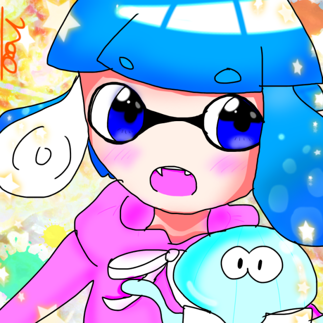 ブルーイカちゃん  フリーアイコン🦑
