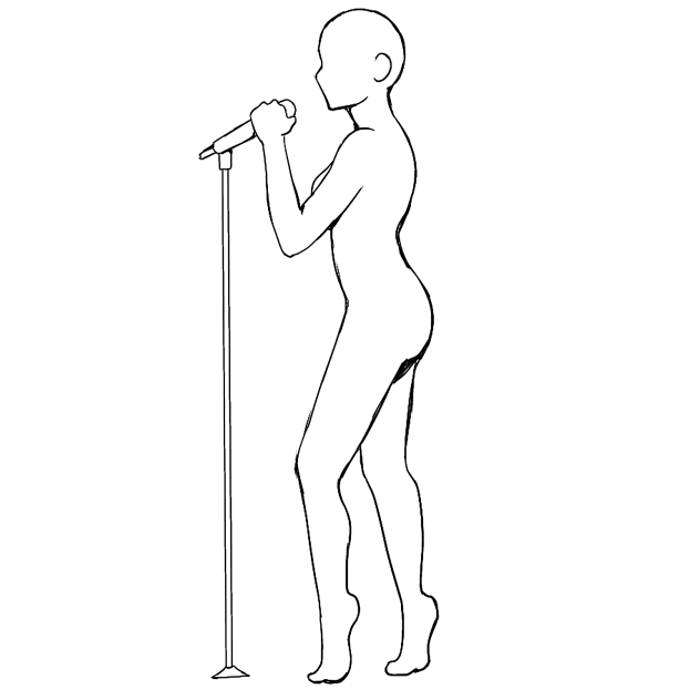 female singing enthusiastically trace 2 - ibisPaint