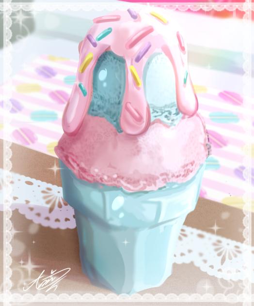 Ice cream 🩵🩷 - ibisPaint