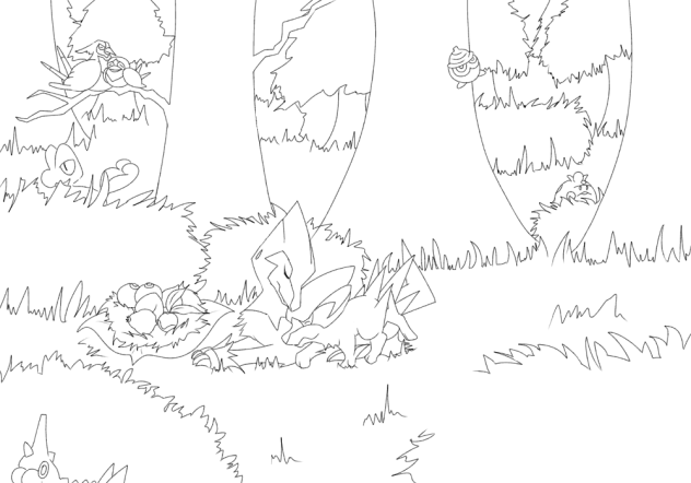 オレたち雷兄弟だよな 線画