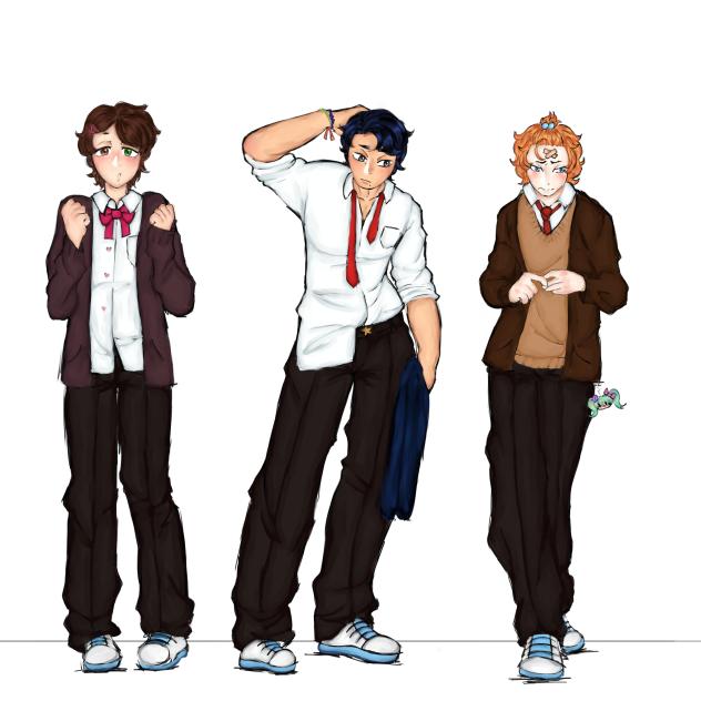 Umeko, Randy, Usagi (school clothes)