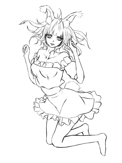 jumping 兎(take free  塗絵)