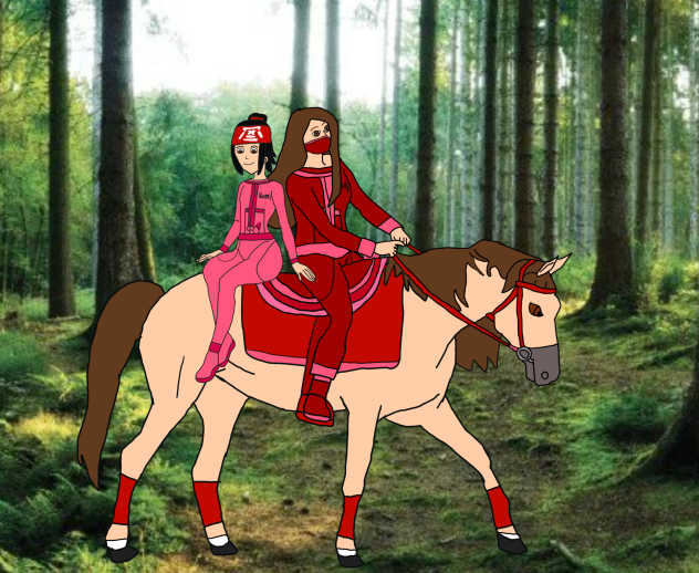 Wendy And Suzume Ride Horse Daisy Forest