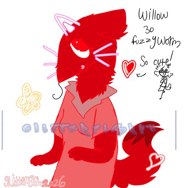 Red fuzzy worm!