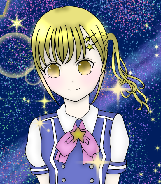星をイメージして描いた少女