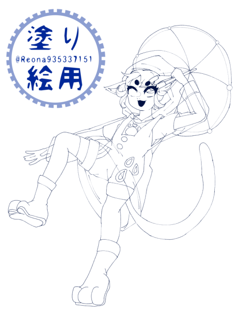 無題611🐈️🌈☔塗り絵