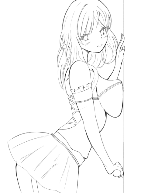 【線画】舞台直前