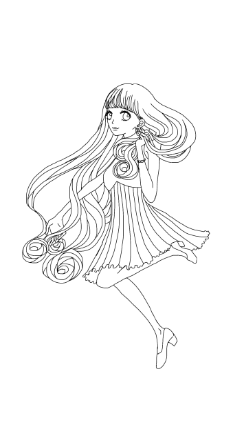 SPRING green 線画