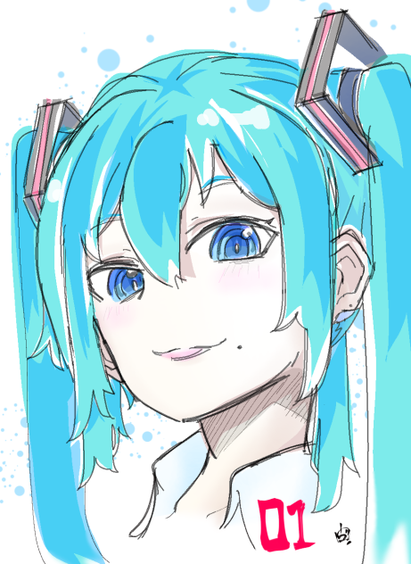 口元にホクロがあるミク。