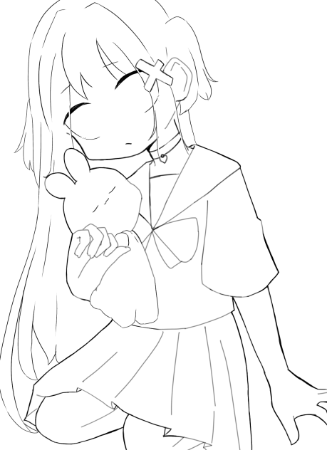 ✝️祈りうさぎ✝️線画