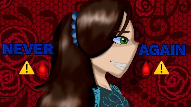 Never Again banner entry
