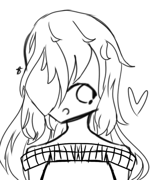 A Girl with One Eye Covered Sketch