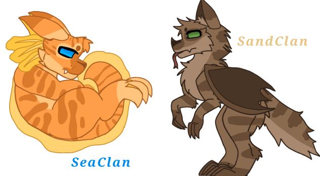 SandClan cats and SeaClan cats
