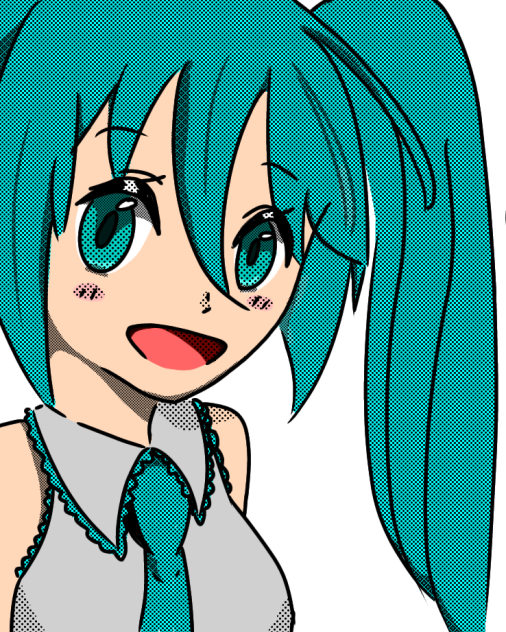 Hatsune Miku manga style -coloured-