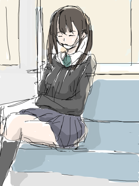 電車で眠る砂塚あきらちゃん