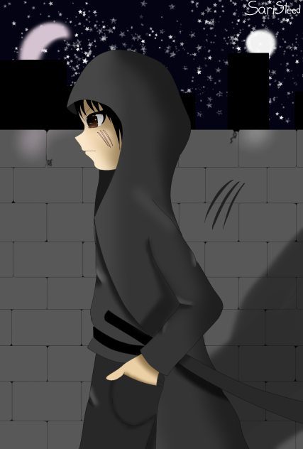 a shadow under darkness