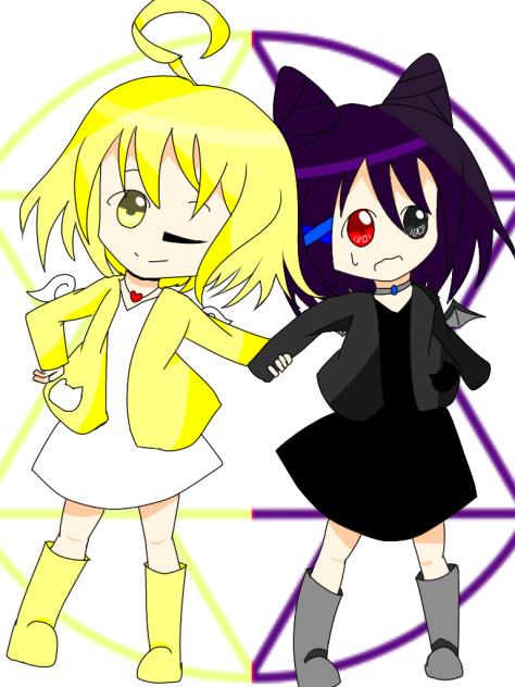 天理ちゃんと悪羅ちゃん。