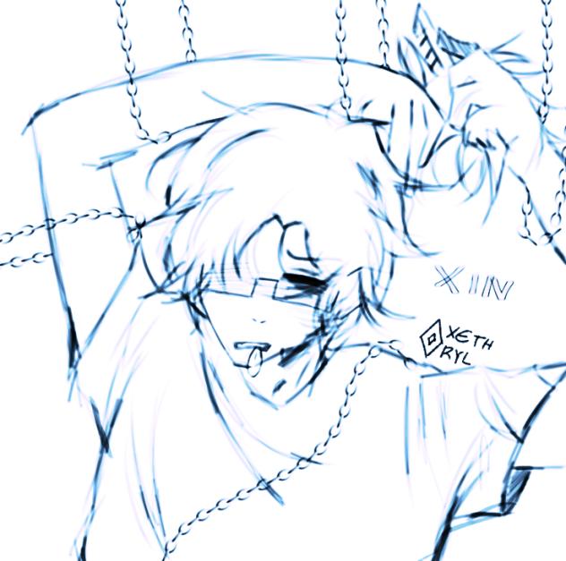 chained up tying my own hair