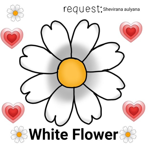 Drawing emoji white flower🌼