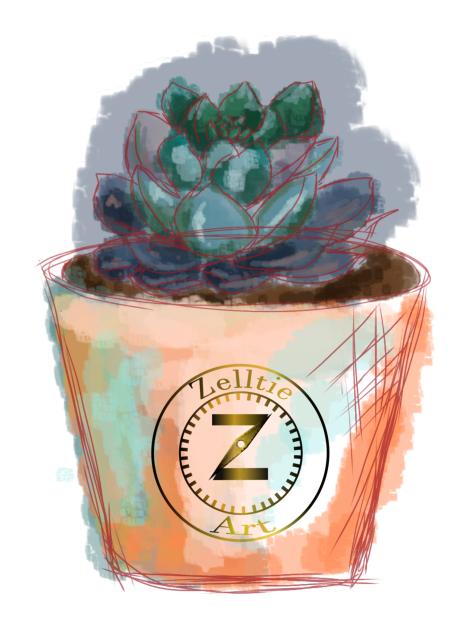 rough Sketch of succulant plant