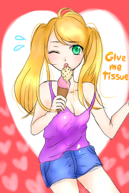 アイスがこぼれちゃった～汗