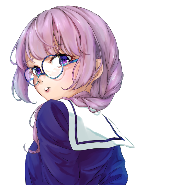 三つ編みメガネ