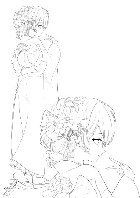 あけおめ2026午年（線画）