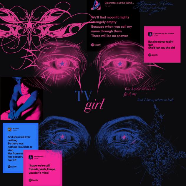 tv girl eye trend with bestie 💙🩷