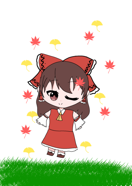 レイヤー無しで書いた博麗霊夢