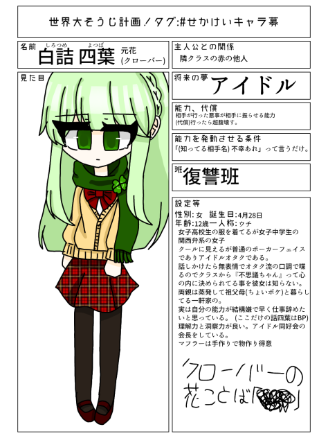 復讐班の白詰四葉