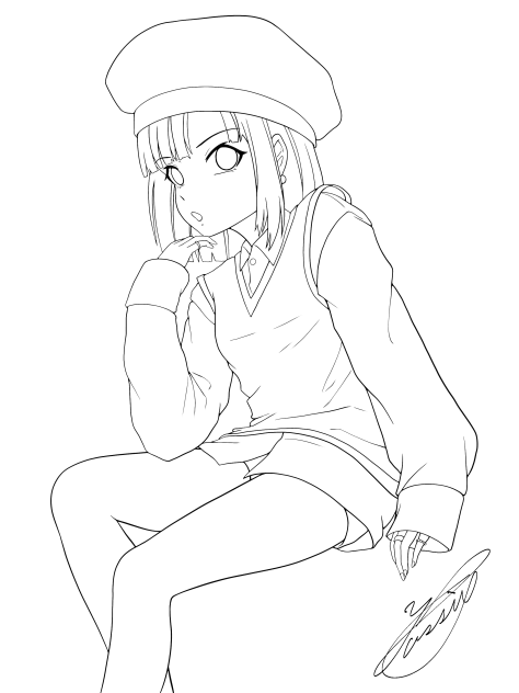 The day my boyfriend first spoke to me線画