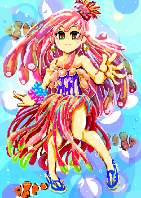 pixel girl❤️ Sea anemone