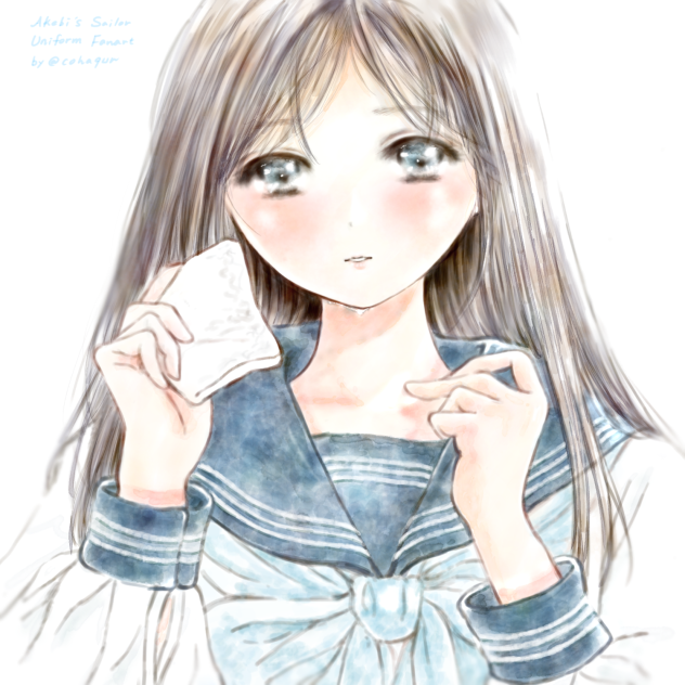 明日ちゃんのセーラー服ファンアートその14