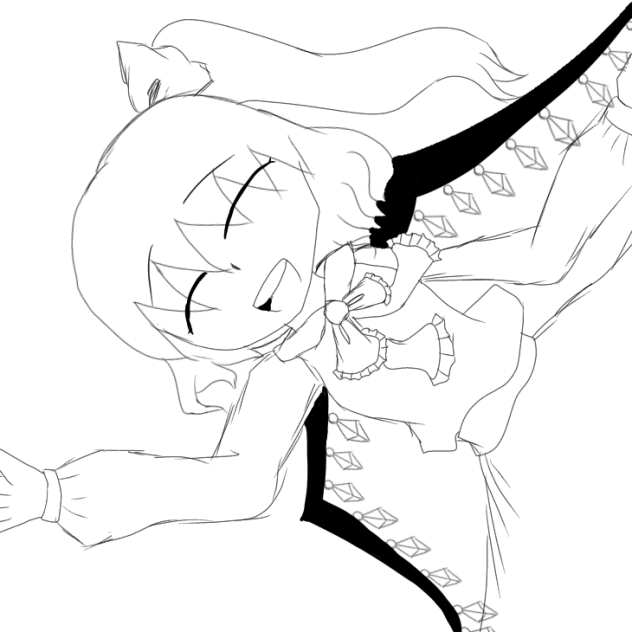 ごろごろしてるフランちゃん　線画