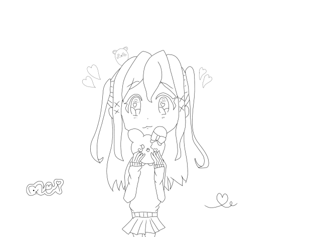 バレンタイン❤️ 線画