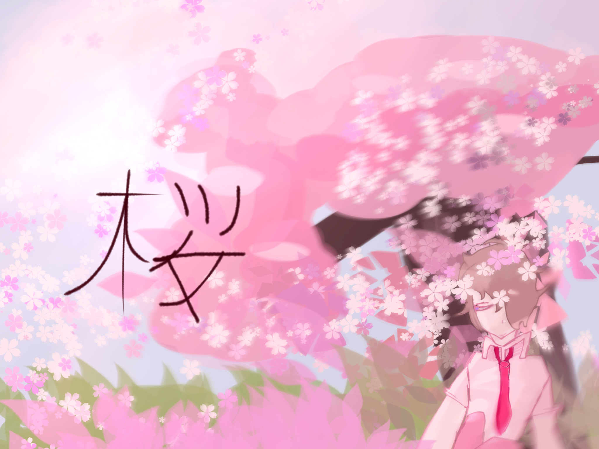 under the sakura tree - ibisPaint