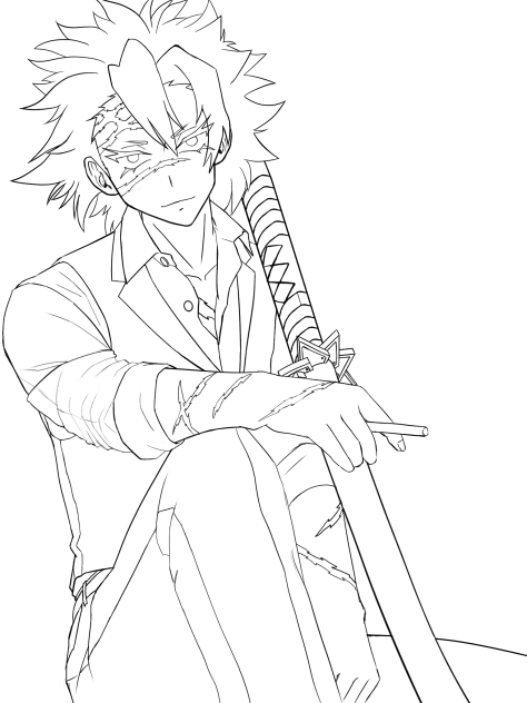 【線画】鬼滅の刃　不死川実弥