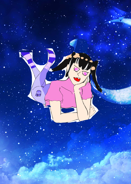 星空を見ながら
