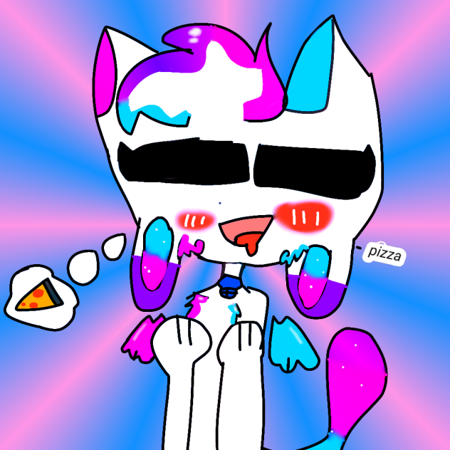 kitty dog loves pizza