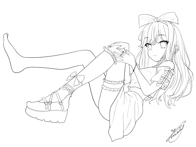 Gothic Girl（線画）